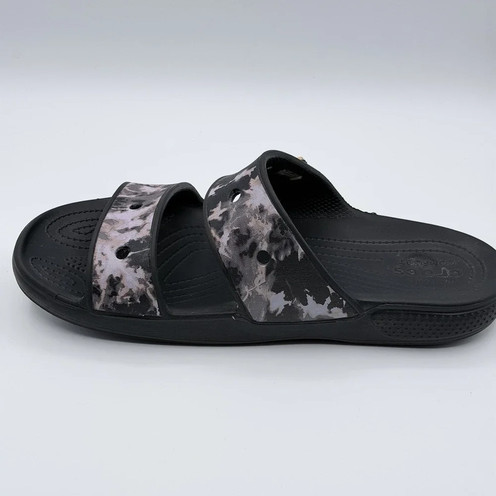 Crocs Classic Sandal Bleach Tie Dye Black Pink Men Size 11 Slides Shoes 207310
